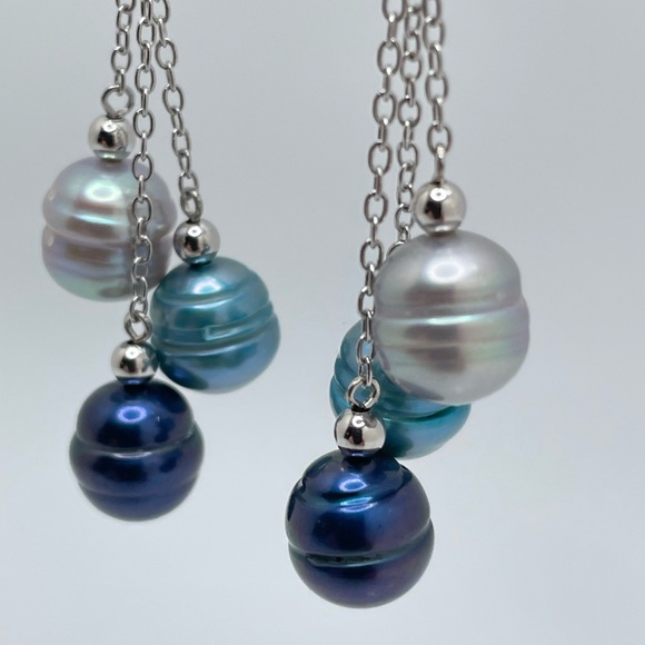 Genuine Pearl & Sterling Earrings ! - Picture 2 of 6